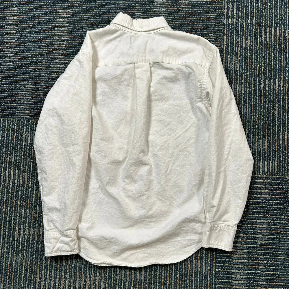 Ralph Lauren Button Down Shirt 12 White Long Sleeve Oxford Cotton Pony Logo